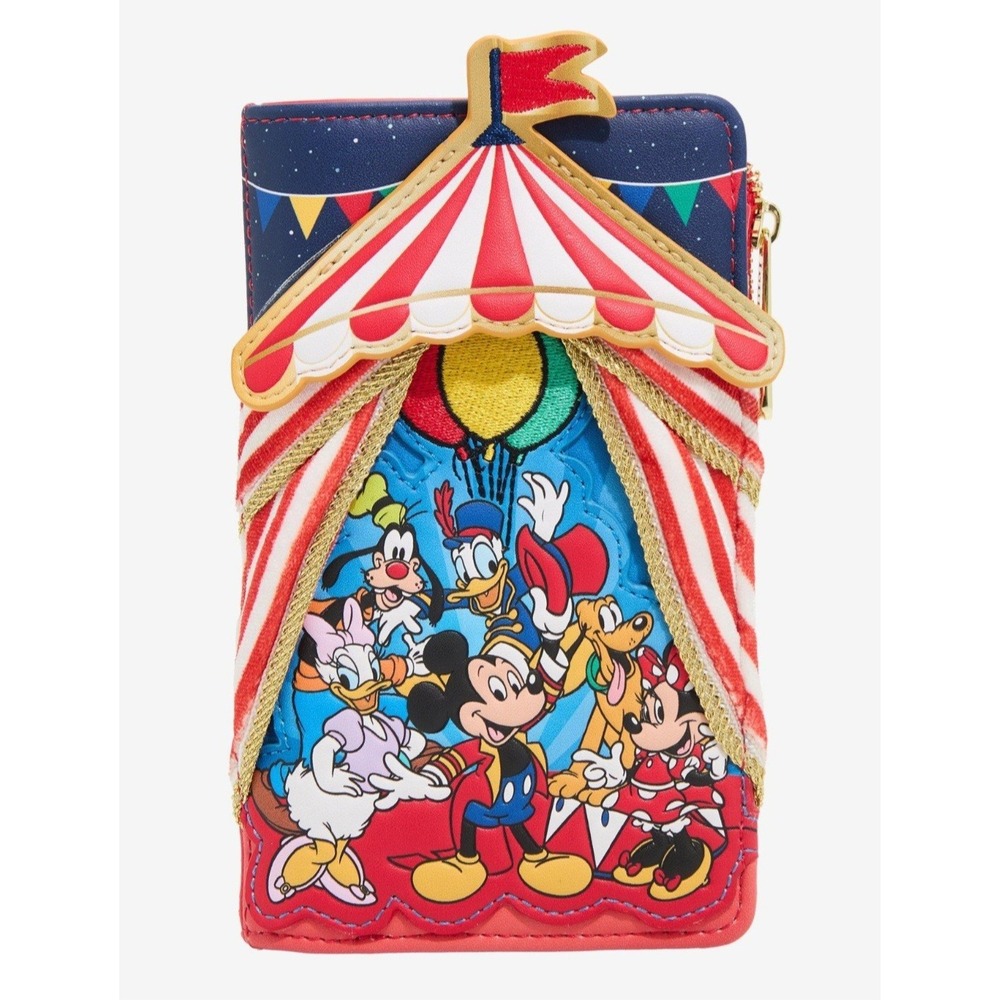 NEW! Loungefly Disney‎ Retro Mickey Mouse & Friends Circus Tent Wallet